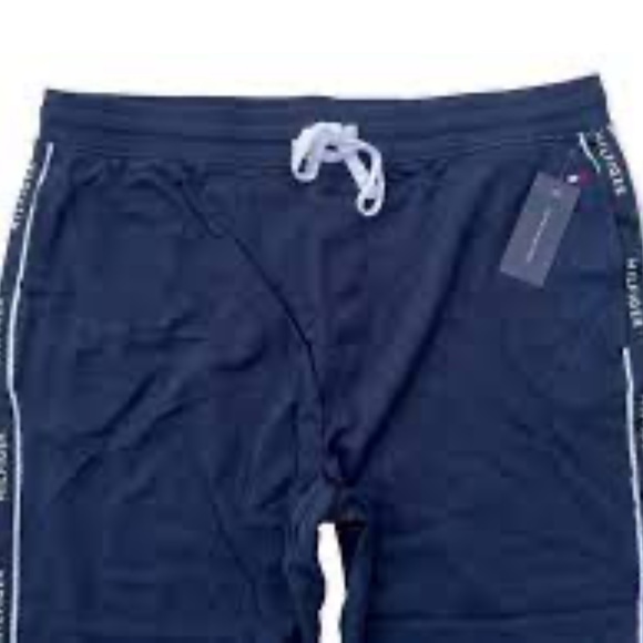 Tommy Hilfiger logo tape drawstring dark navy jogger pants size XL. - Picture 2 of 5
